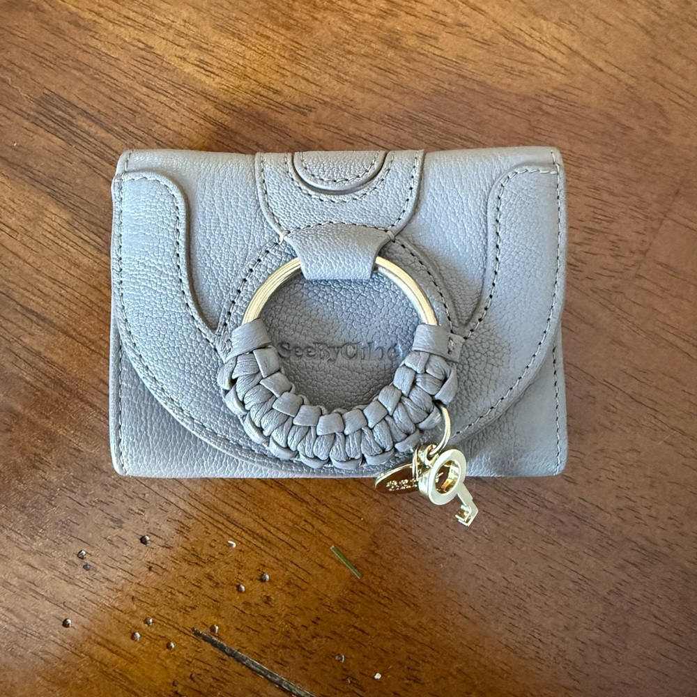 See By Chloé Hana Trifold Wallet in Motto Grey NWOT